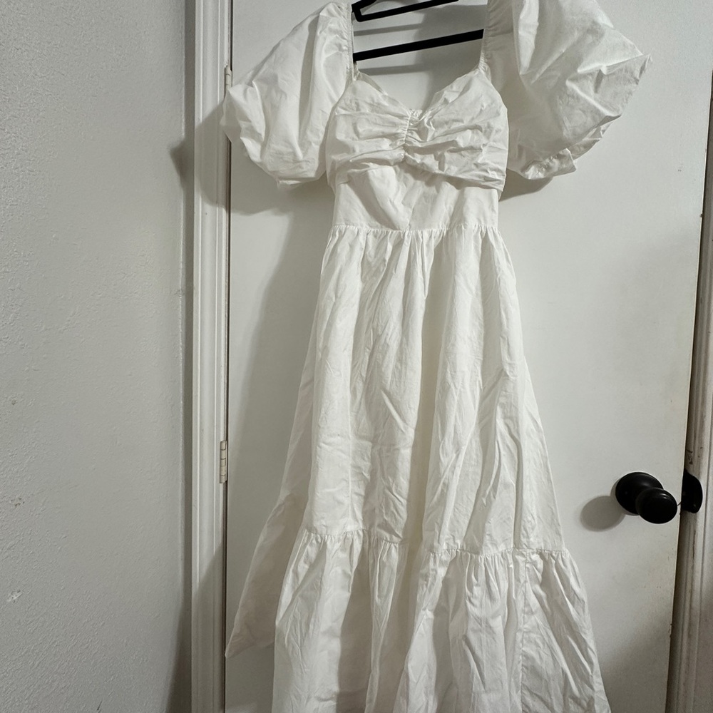 English Factory White Puff Sleeve Kids Dress